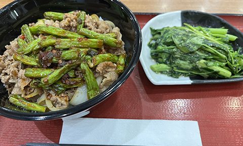 6/30 四季豆牛丼＠すき屋